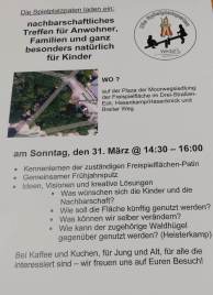 Flyer Freispielfläche in der Moorwegsiedlung